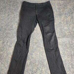 Lacoste Golf Pants Men 32x32 Black Gray Plaid Flat Front Straight Leg Slim Fit